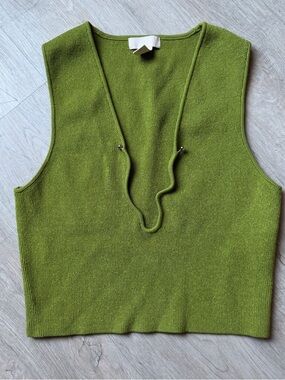 H&M Olive Green Knit V-Neck Tank